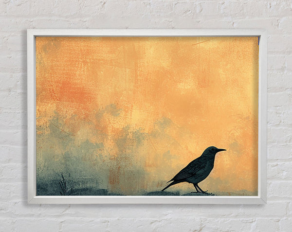 White Bird Sunset Framed Print