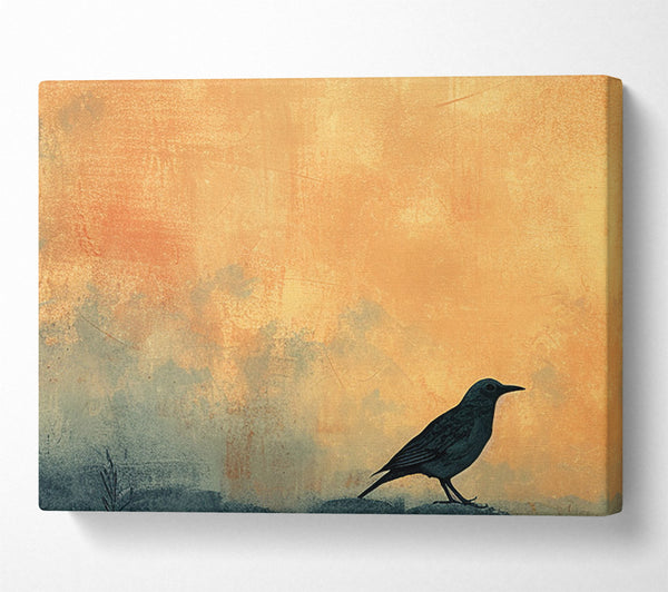  A Canvas Print of Black Bird Sunset Canvas Wall Art