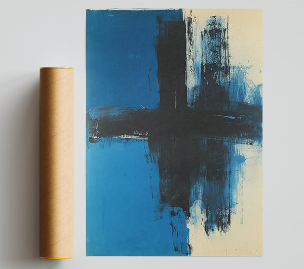 Black Cross On Blue Giclee Print