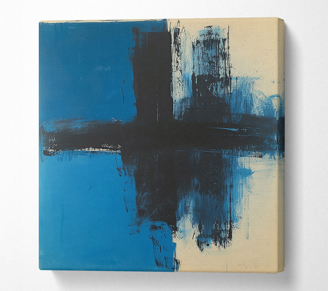  A Canvas Print of Black Cross On Blue Canvas Print