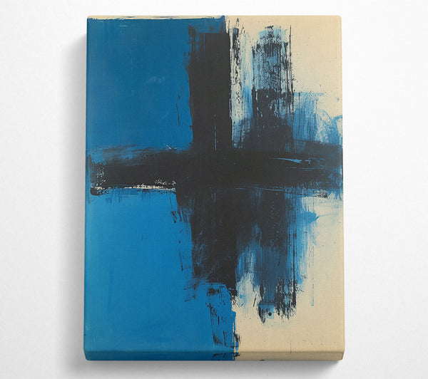  A Canvas Print of Black Cross On Blue Canvas Print