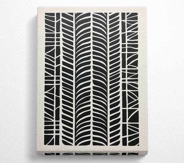  A Canvas Print of Black Lino Abstract Canvas Wall Art