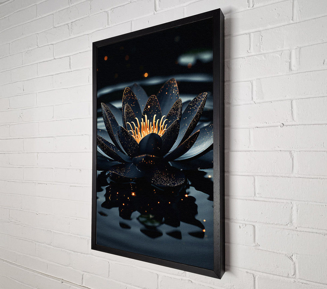  A Canvas Print of Black Lotus On A Lake Canvas Art