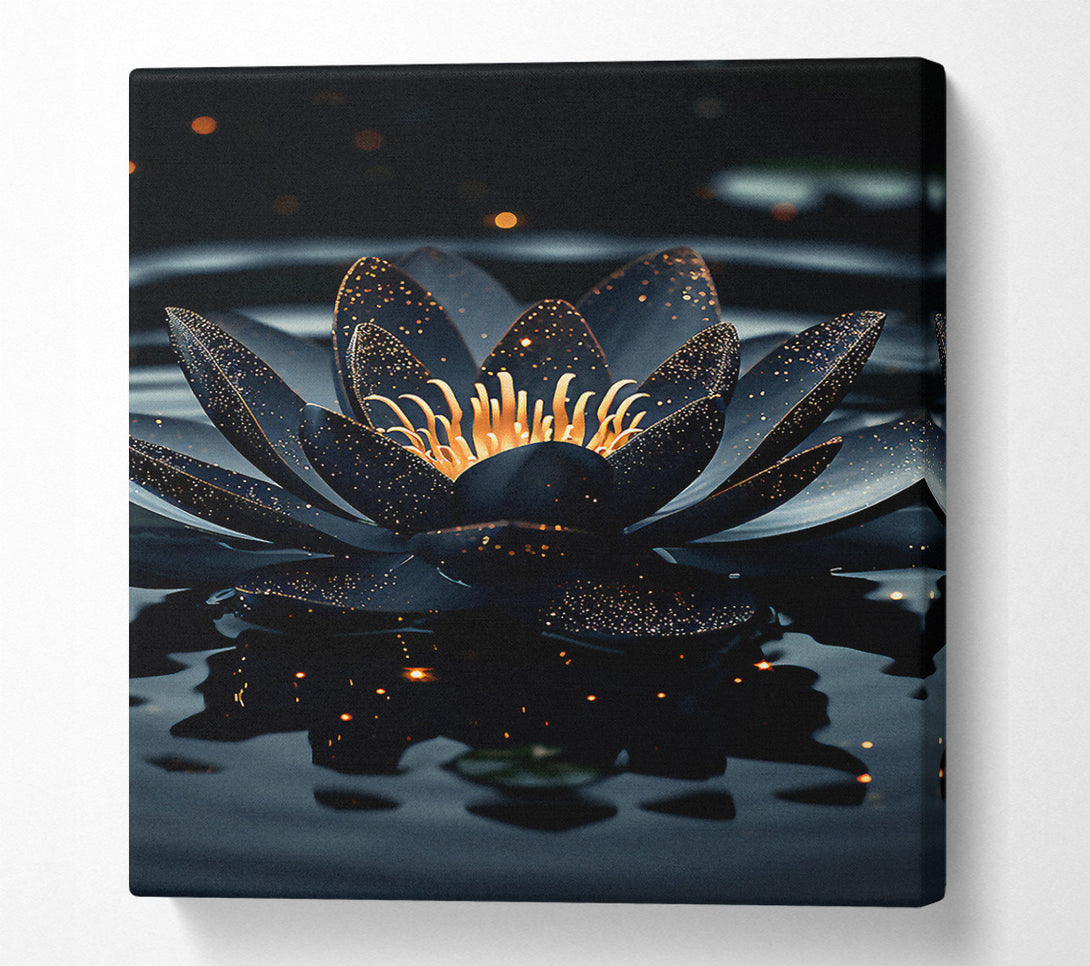  A Canvas Print of Black Lotus On A Lake Canvas Art