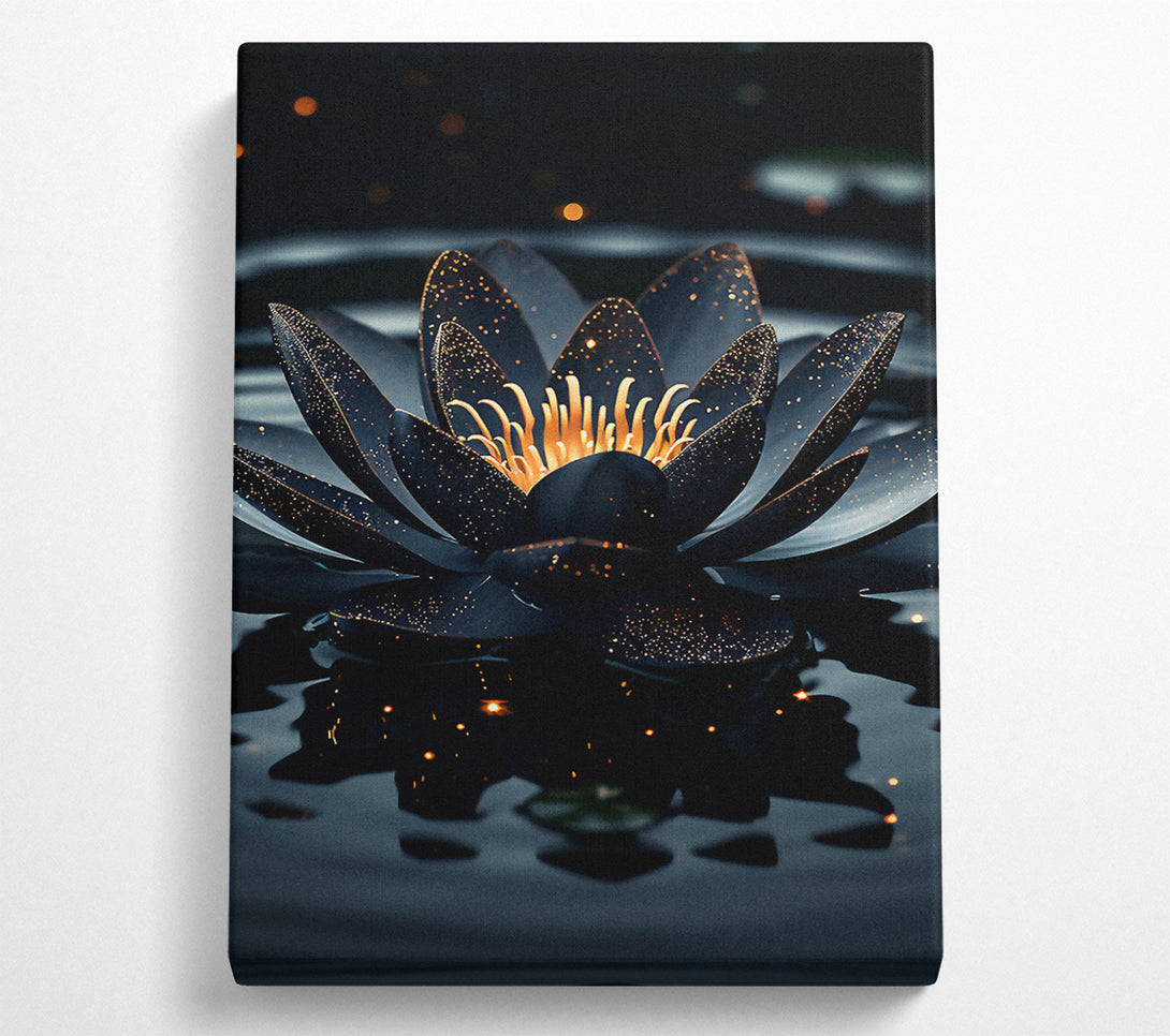  A Canvas Print of Black Lotus On A Lake Canvas Art