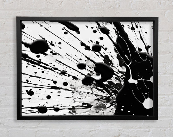 Black Splatter Framed Print