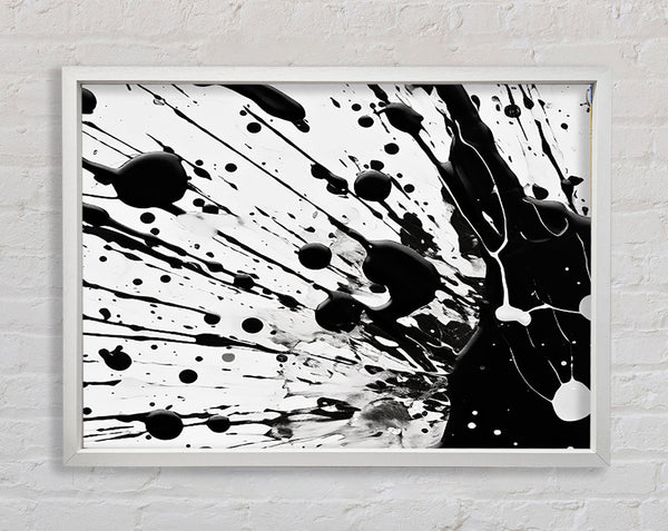 White Splatter Framed Print
