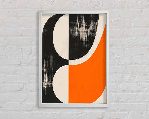 White To Orange Shapes Framed Print