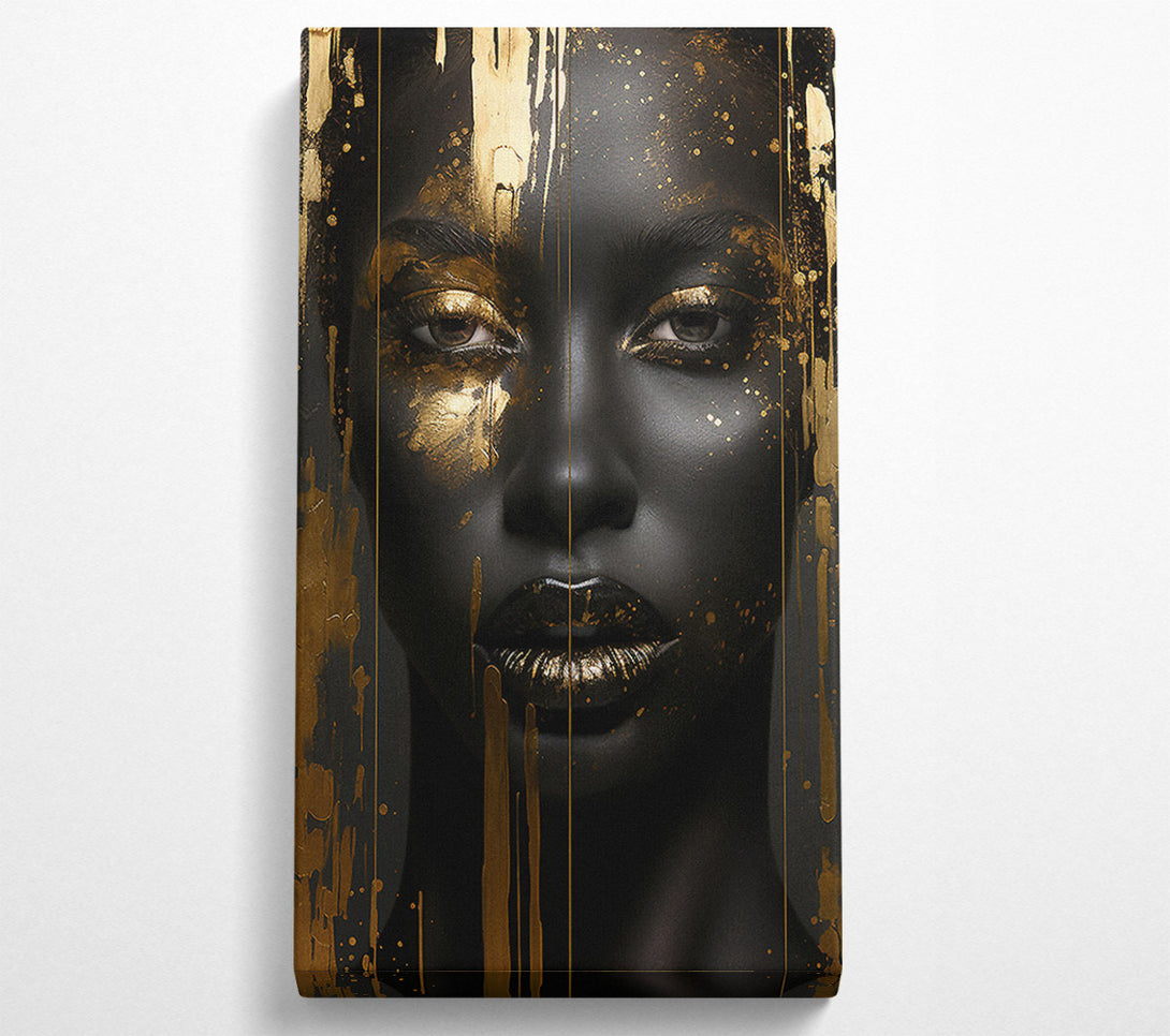  A Canvas Print of Black Woman Gold Paint Canvas Print