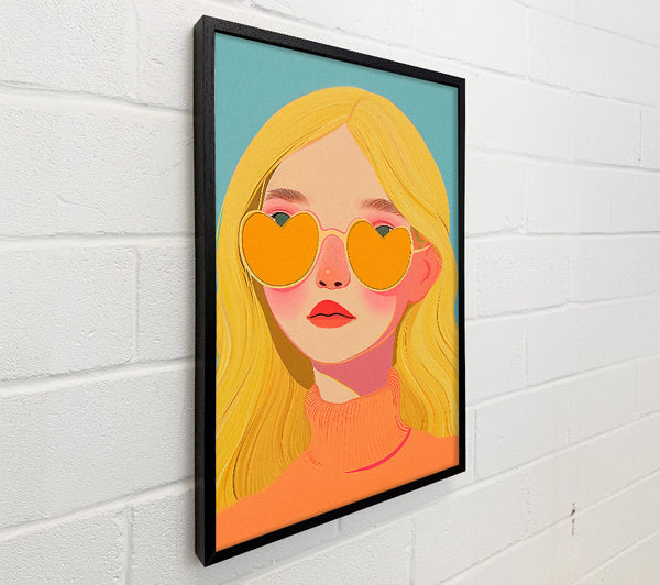 Blonde Girl Heart Sunglasses