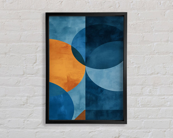 Blue And Orange Circles Framed Print