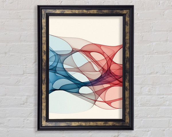 Blue And Red Abstract Smoke Framed Print