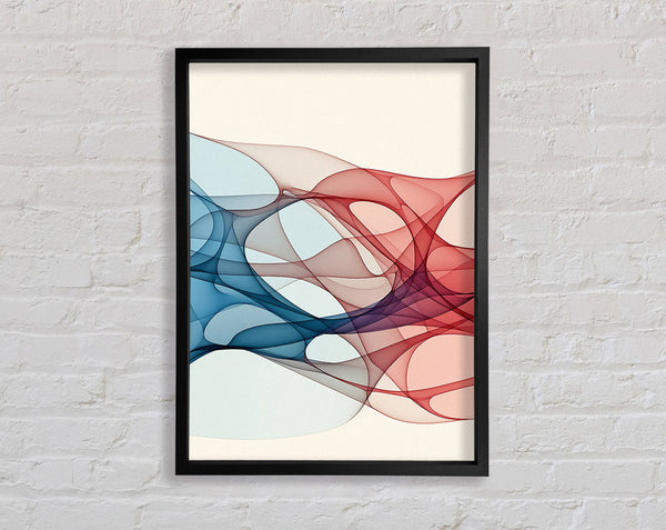 Blue And Red Abstract Smoke Framed Print