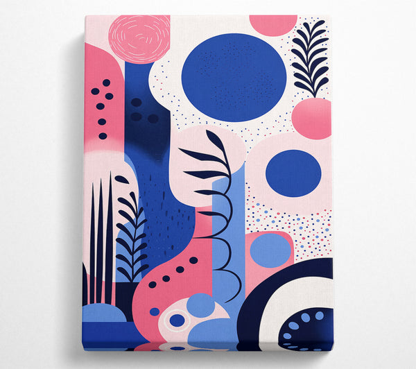  A Canvas Print of Blue Circle Floral Canvas Wall Art