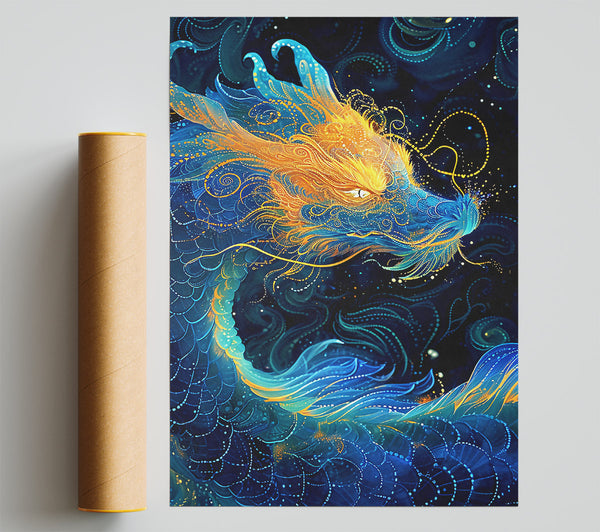 Blue Dragon Print