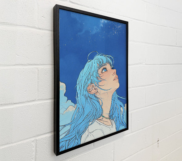 Blue Hair Girl Sky Dreams