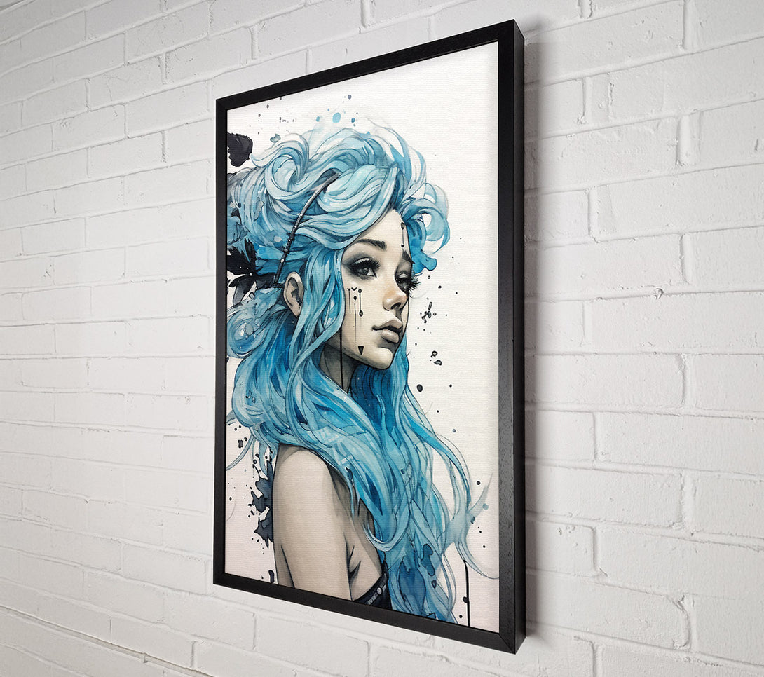  A Canvas Print of Blue Hairy Fairy Girl Canvas Print