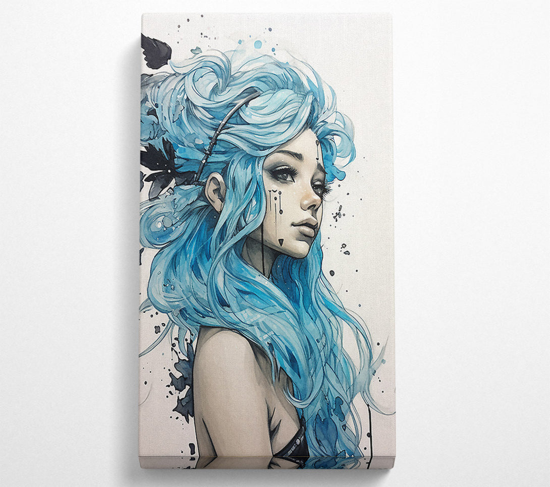  A Canvas Print of Blue Hairy Fairy Girl Canvas Print
