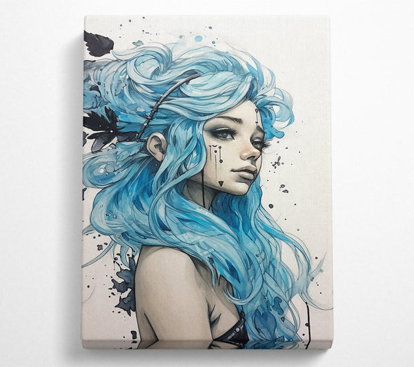  A Canvas Print of Blue Hairy Fairy Girl Canvas Print