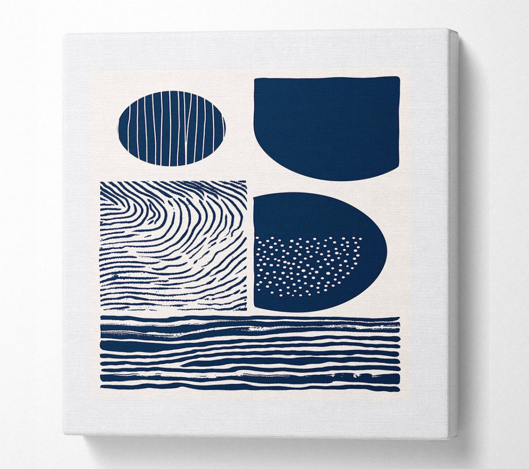  A Canvas Print of Blue Lines And Circles Canvas Art