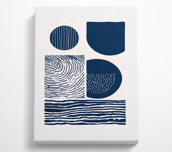  A Canvas Print of Blue Lines And Circles Canvas Art