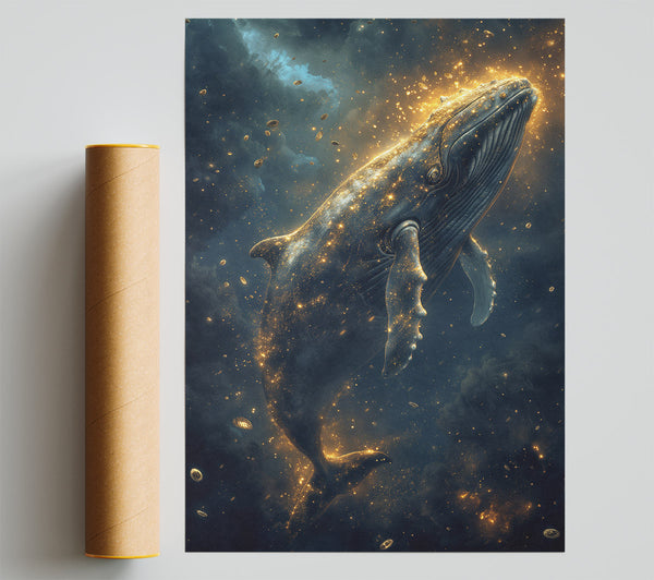 Blue Whale Glow Giclee Print