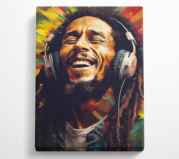 A Canvas Print of Bob Marley Headphones Canvas Art