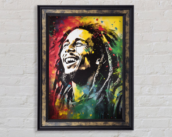 Bob Marley Watercolour Splash Framed Print