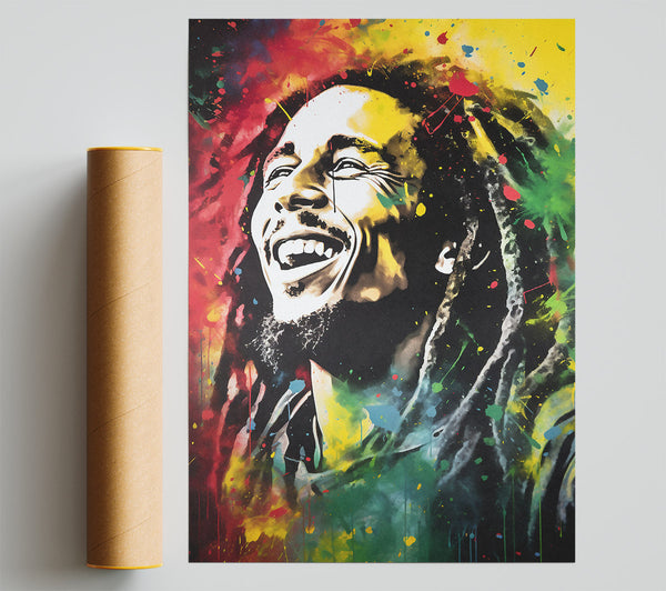 Bob Marley Watercolour Splash Poster