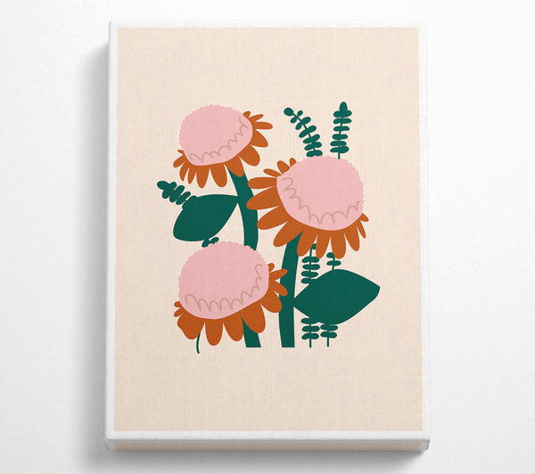  A Canvas Print of Boho Funky Sunflowers Canvas Print