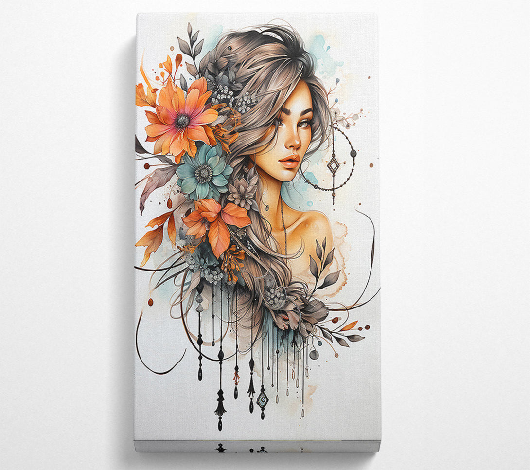  A Canvas Print of Boho Girl Canvas Wall Art