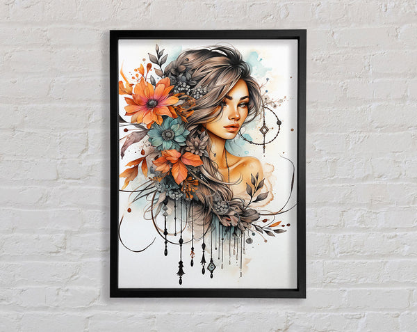 Boho Girl Framed Print