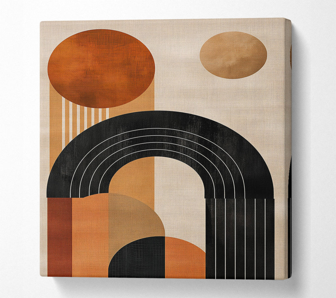  A Canvas Print of Boho Sun Geometric Lines Art Canvas Print