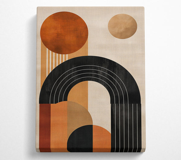  A Canvas Print of Boho Sun Geometric Lines Art Canvas Print