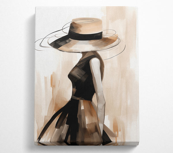  A Canvas Print of Boho Woman Hat Fashion Canvas Art