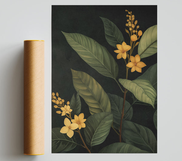 Botanical Yellow Flower Poster