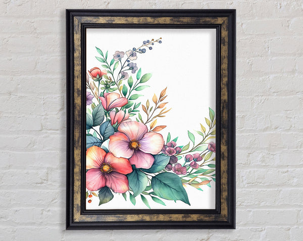 British Floral Flow Framed Print