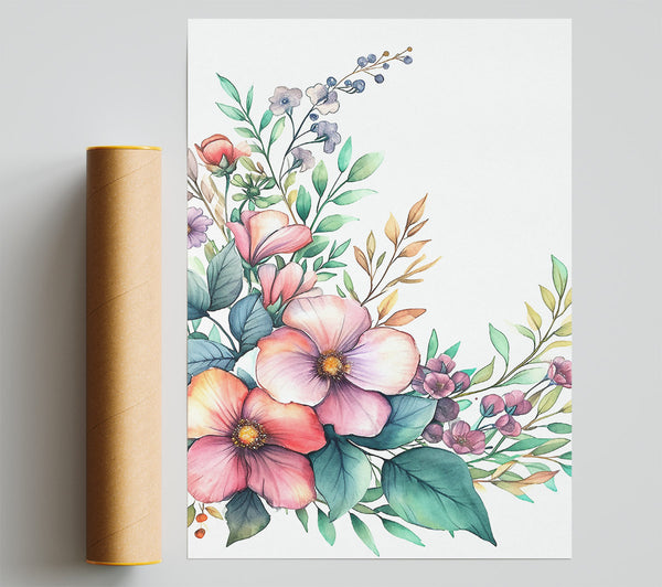 British Floral Flow Giclee Print