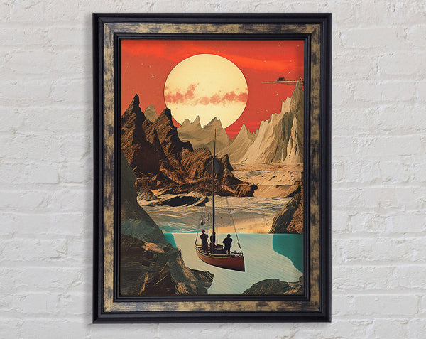 Brown Cliffs On A Sunset Framed Print