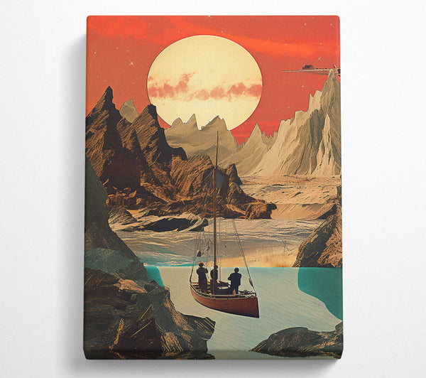  A Canvas Print of Brown Cliffs On A Sunset Canvas Print