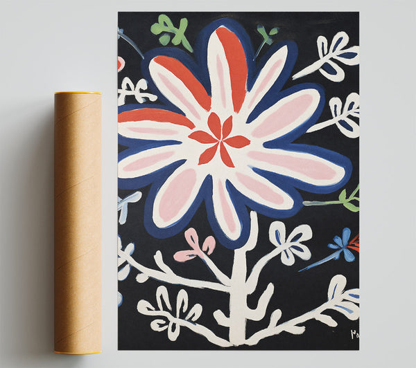 Brush Stroke Flower Giclee Print