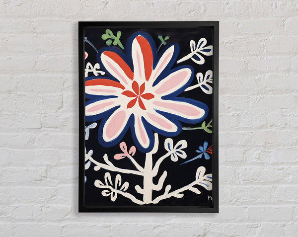 Brush Stroke Flower Framed Print
