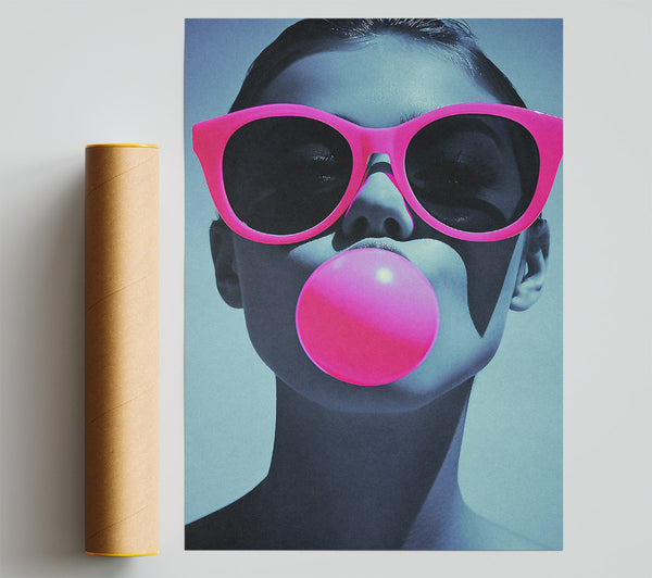 Bubble Gum Pink Sunglasses Woman Print