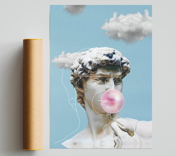 Bubblegum Greek Statue Poster