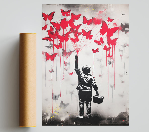 Butterfly Balloons Poster