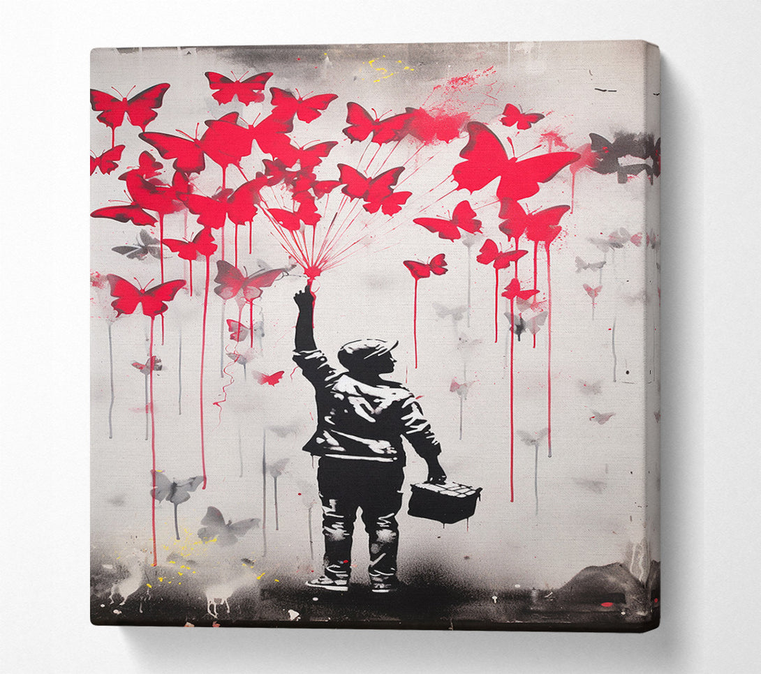  A Canvas Print of Butterfly Balloons Canvas Wall Art
