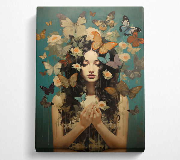  A Canvas Print of Butterfly Love Hands Canvas Wall Art