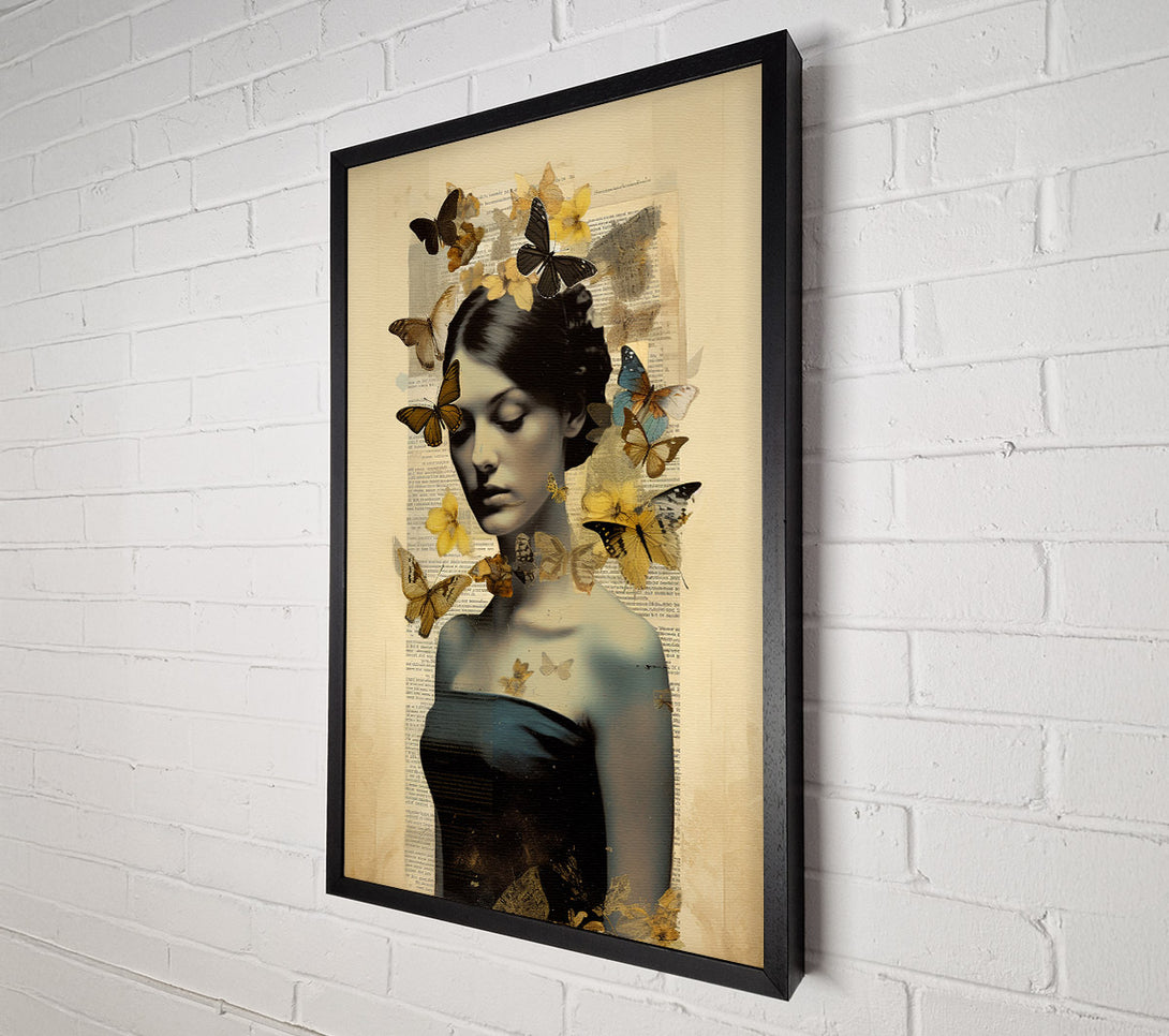  A Canvas Print of Butterfly Woman Text Canvas Art