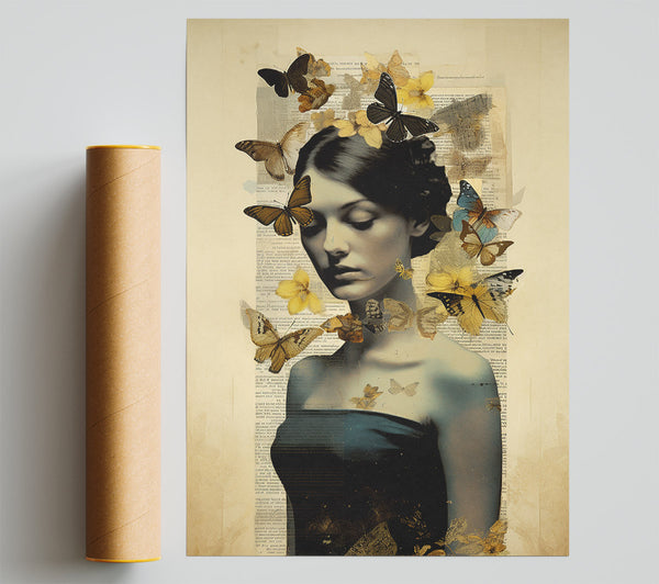 Butterfly Woman Text Poster