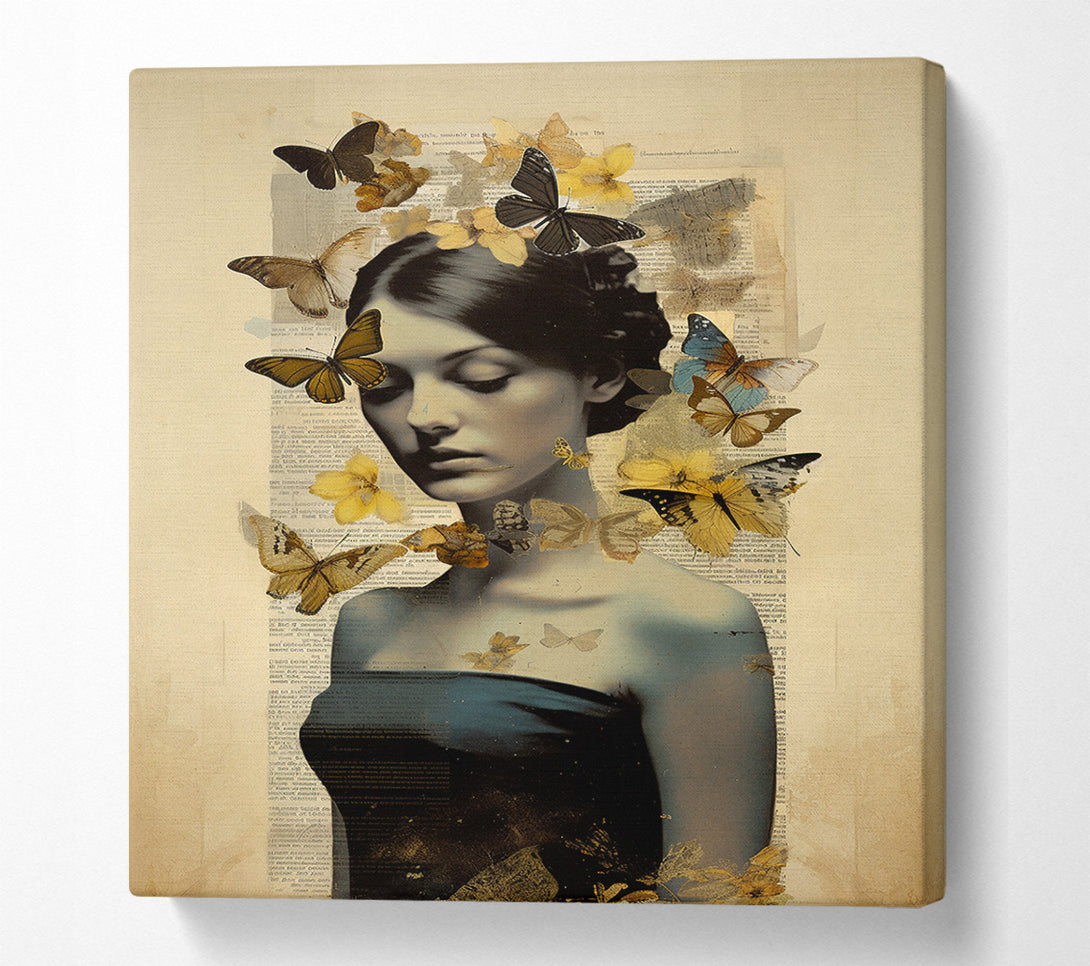  A Canvas Print of Butterfly Woman Text Canvas Art